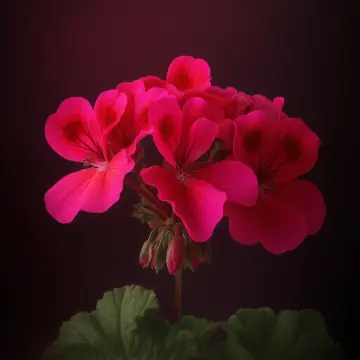 Bright pink-red geranium flowers