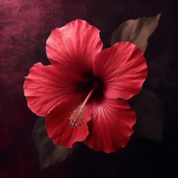 A large red hibiscus flower