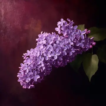 A cone-shaped cluster of purple lilac