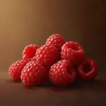A pile of raspberries
