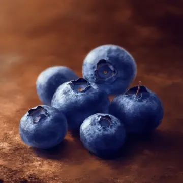 A handful of blueberries
