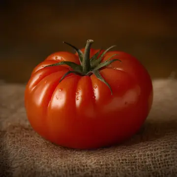 A ripe red tomato