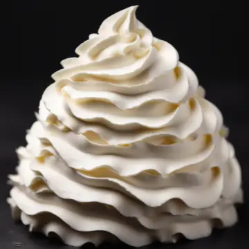 A tall swirl of whipped cream