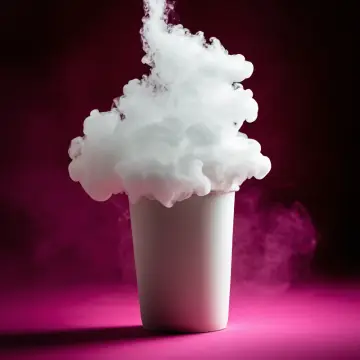 White smoke rising from a cup